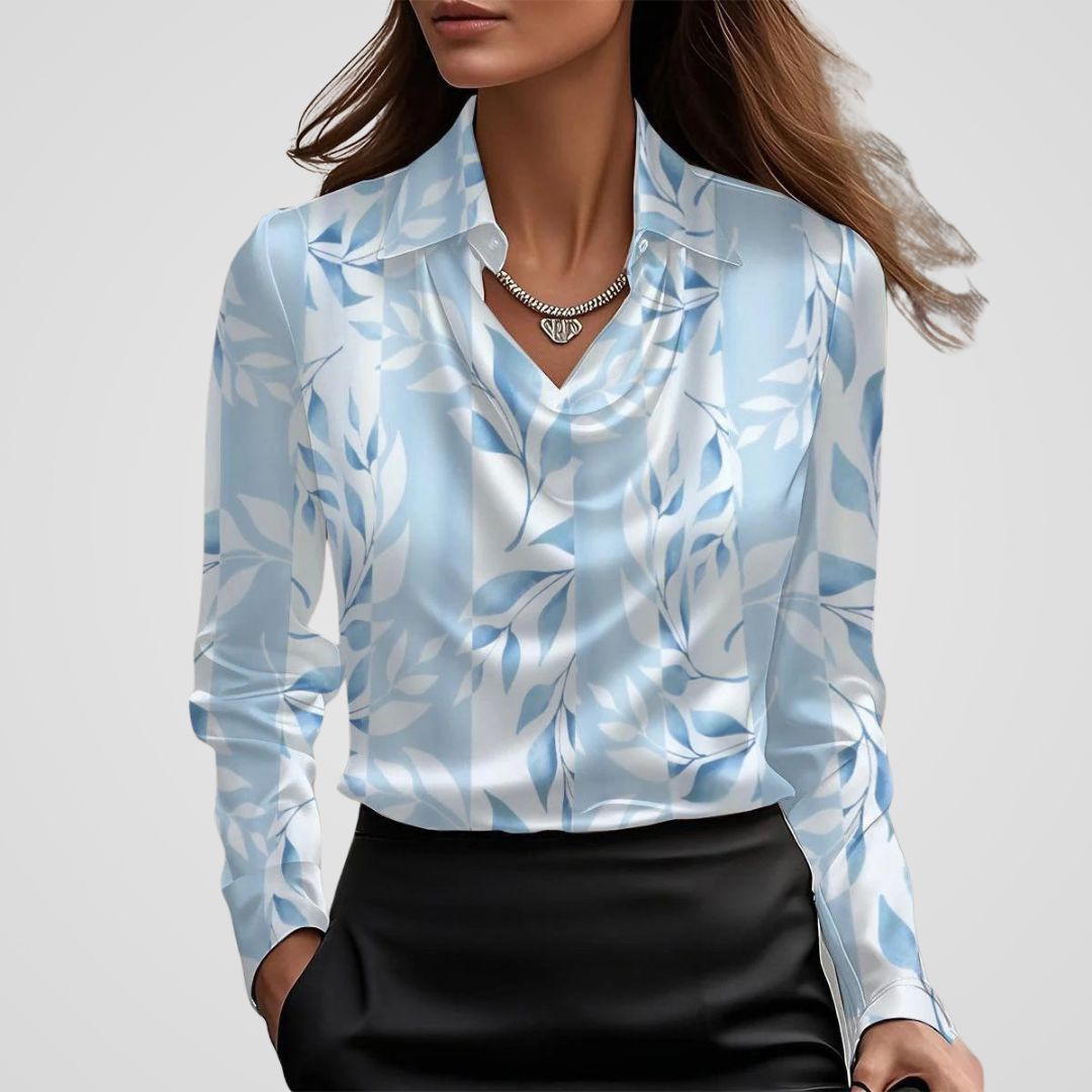 Women's Draped Neck Blouse | Satin
