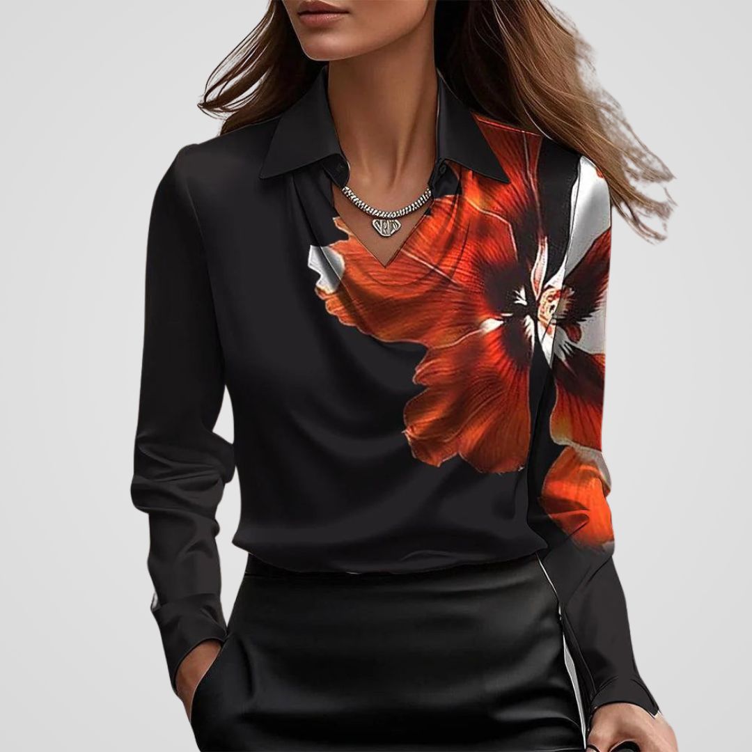 Women's Draped Neck Blouse | Satin