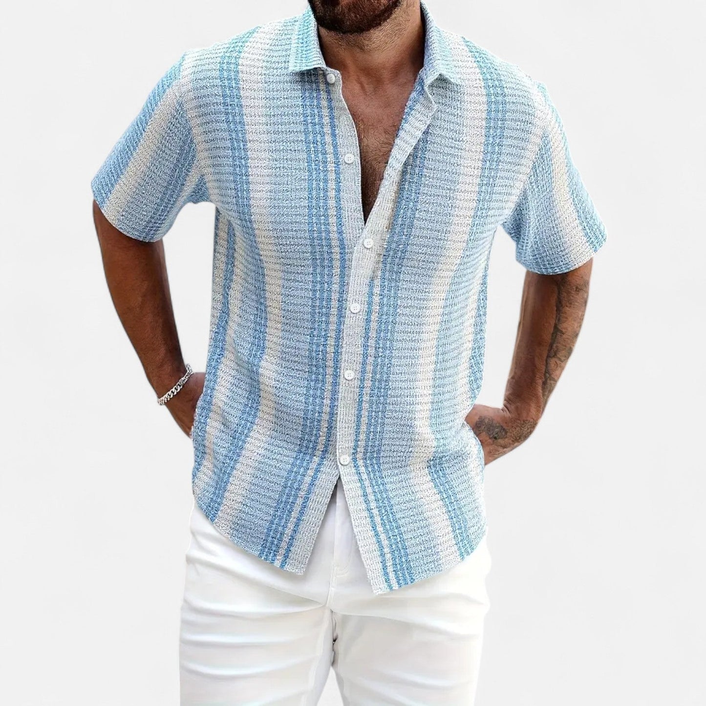 Men's Striped Shirt | Short-Sleeve