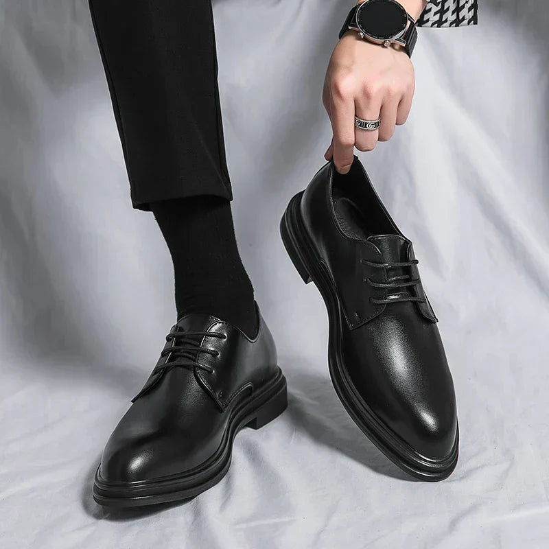 Men’s Formal Black Derby Shoes | Lace-Up