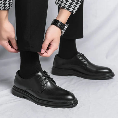 Men’s Formal Black Derby Shoes | Lace-Up