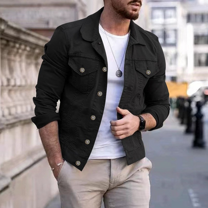 Men's Casual Slim-Fit Denim Jacket | Multi-Pocket