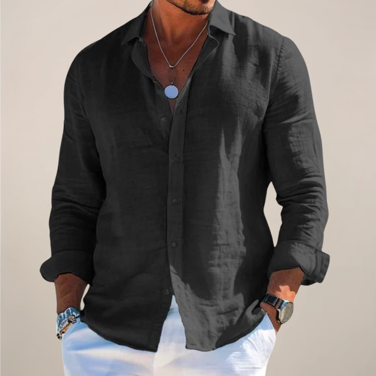 Men’s Casual Button-Up Shirt | Long Sleeve