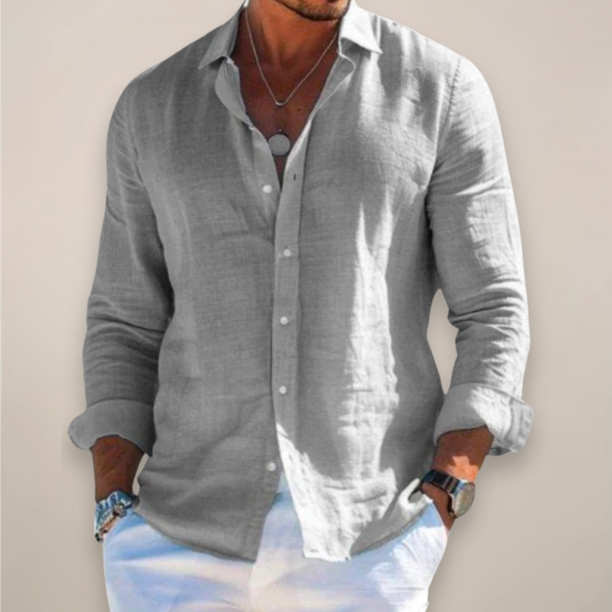 Men’s Casual Button-Up Shirt | Long Sleeve