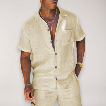 Men's Linen Shirt and Shorts | Soft