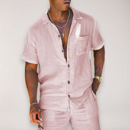 Men's Linen Shirt and Shorts | Soft