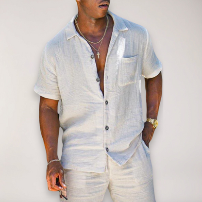 Men's Linen Shirt and Shorts | Soft