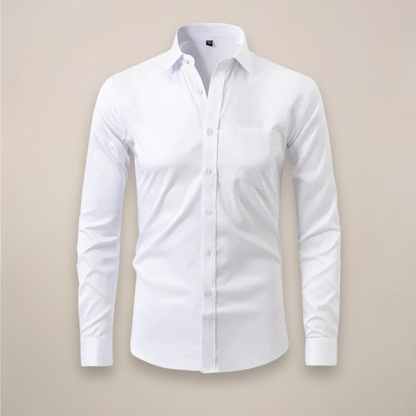 Men's Long Sleeve Button-Down Business Shirt | Breathable