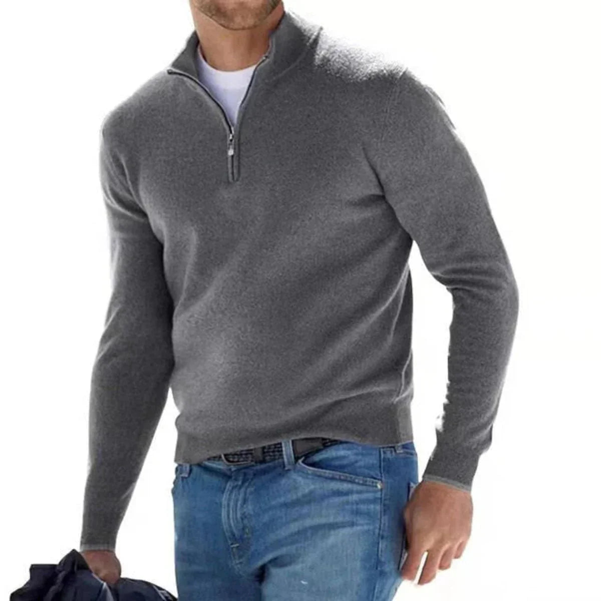 Men's Half Zipper Sweater | Wool