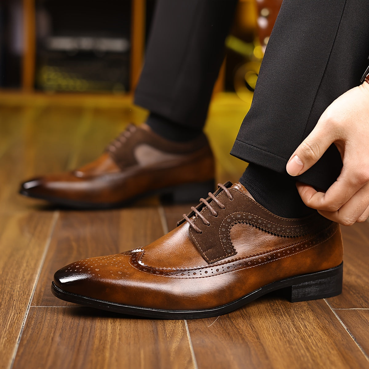 Men's Brogue Wingtip Oxford Shoes | Laced
