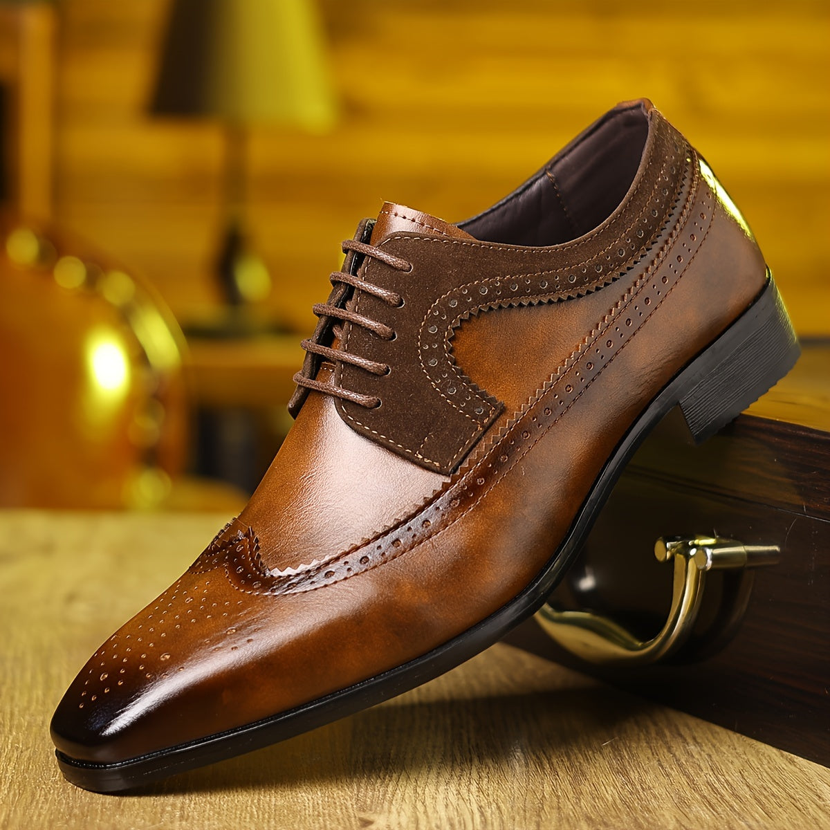 Men's Brogue Oxford Shoes | Two-Tone