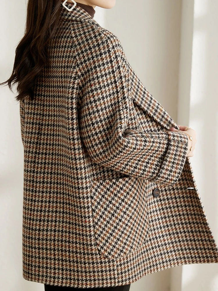 Women's Checkered Jacket | Button Style