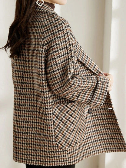 Women's Checkered Jacket | Button Style