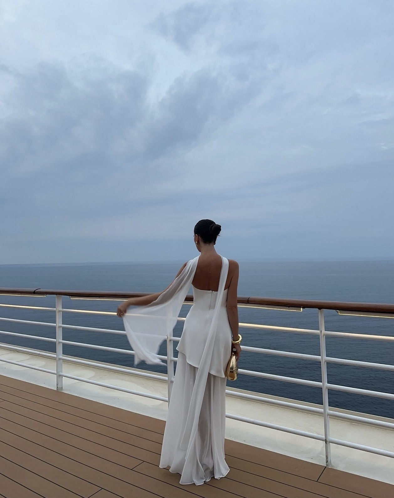 Strapless Maxi Dress with Sheer Overlay for Women - Edvige