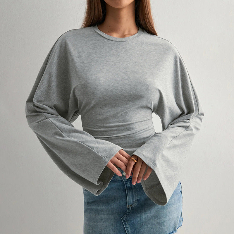 Long Sleeve Fitted Crop Top for Women - Agnese