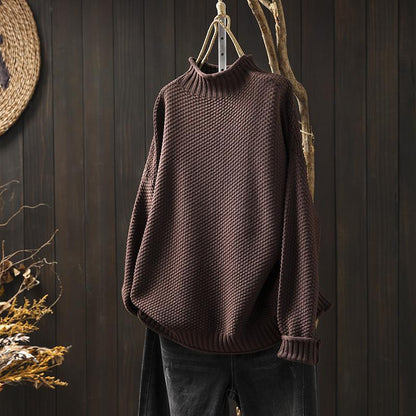 Women's Knitted Sweater | Half Turtleneck
