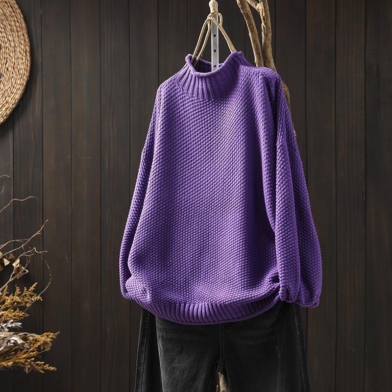Women's Knitted Sweater | Half Turtleneck