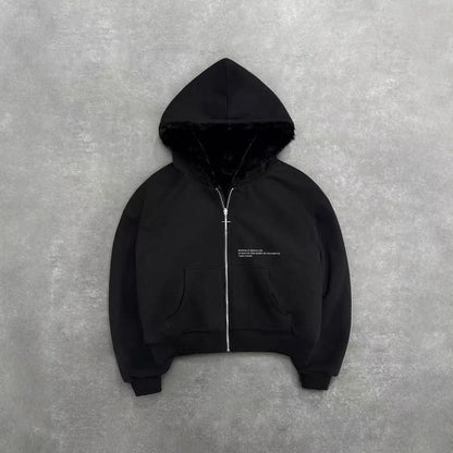 Reversible Zip Up Hoodie Jacket for Women - Raimonda