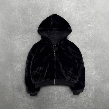 Reversible Zip Up Hoodie Jacket for Women - Raimonda