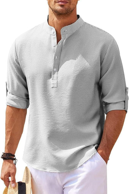 Men's Long Sleeve Henley Shirt | Casual