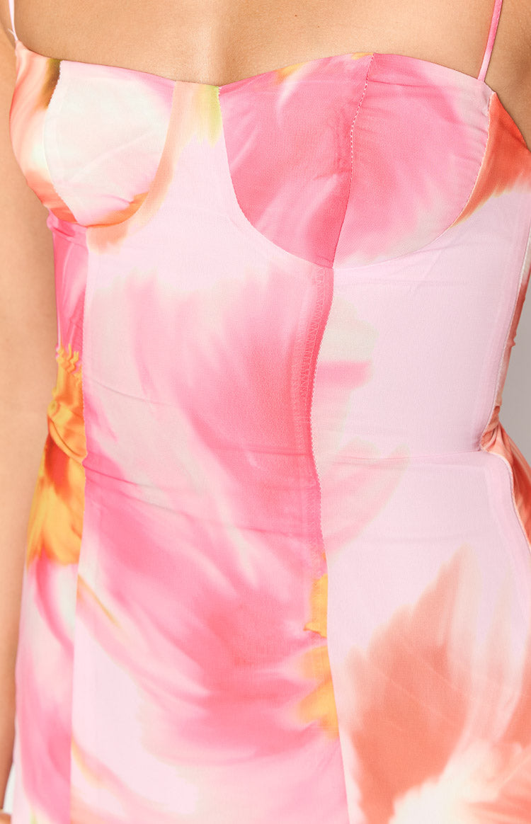 Isabella Pink Floral Kisses Mini Dress
