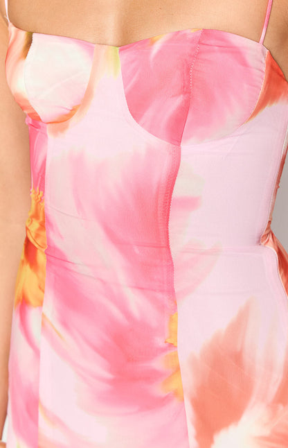 Isabella Pink Floral Kisses Mini Dress