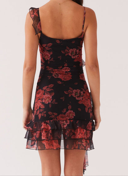 María Mesh Mini Dress - Midnight Rosa