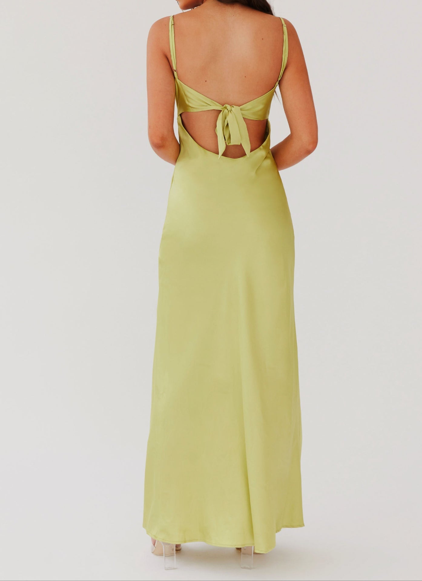 Grazia Flora Satin Maxi Dress - Green Expectations