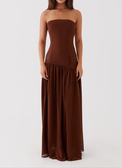 Gioconda Strapless Maxi Dress - Brown
