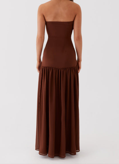 Gioconda Strapless Maxi Dress - Brown