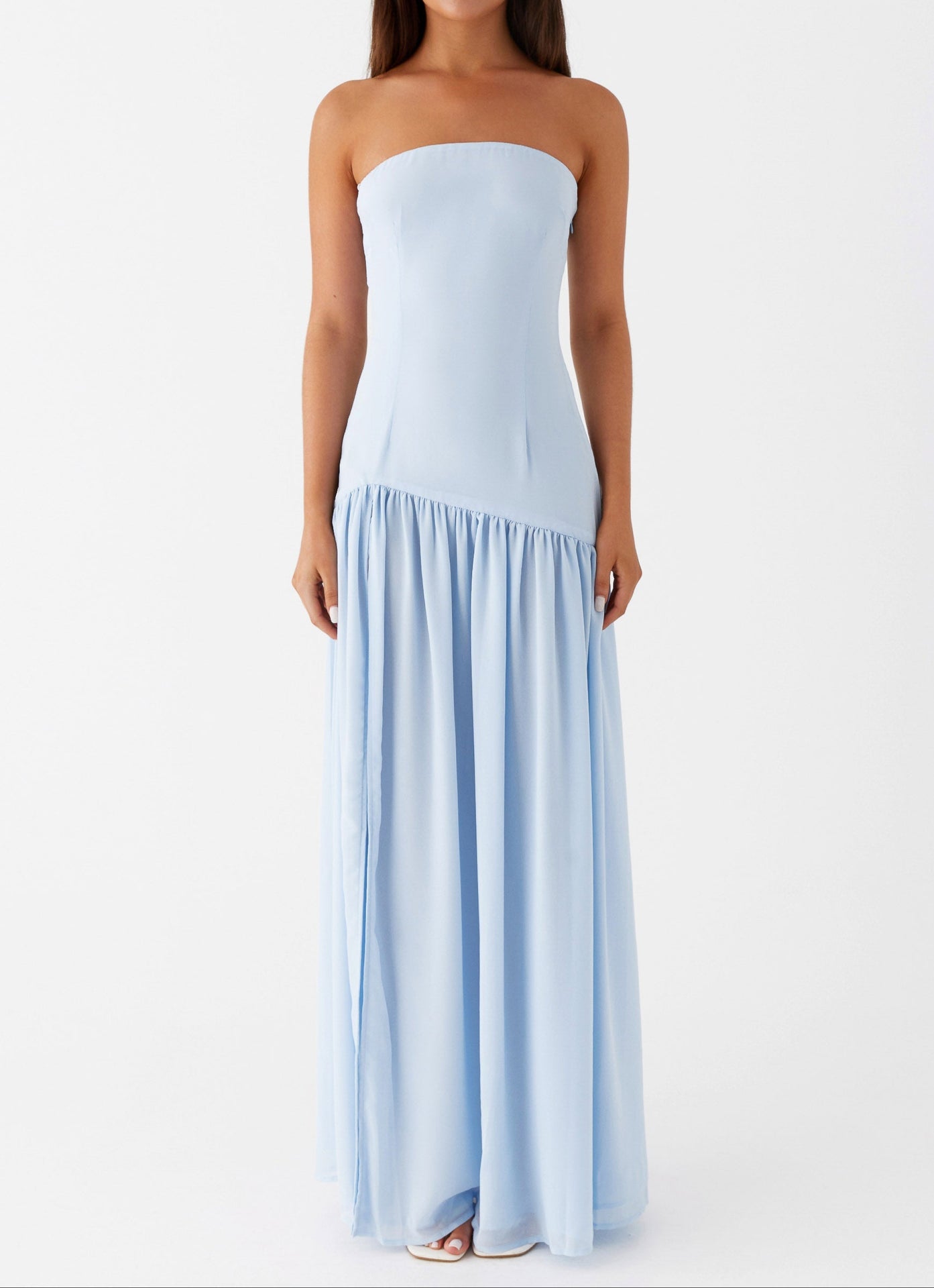 Letizia Strapless Maxi Dress - Blue
