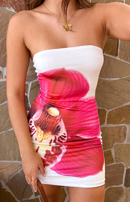 Ghita White Orchid Mini Dress