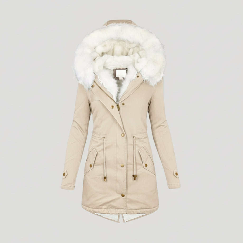 Women's Winter Parka Puffer Jacket | Belted Design