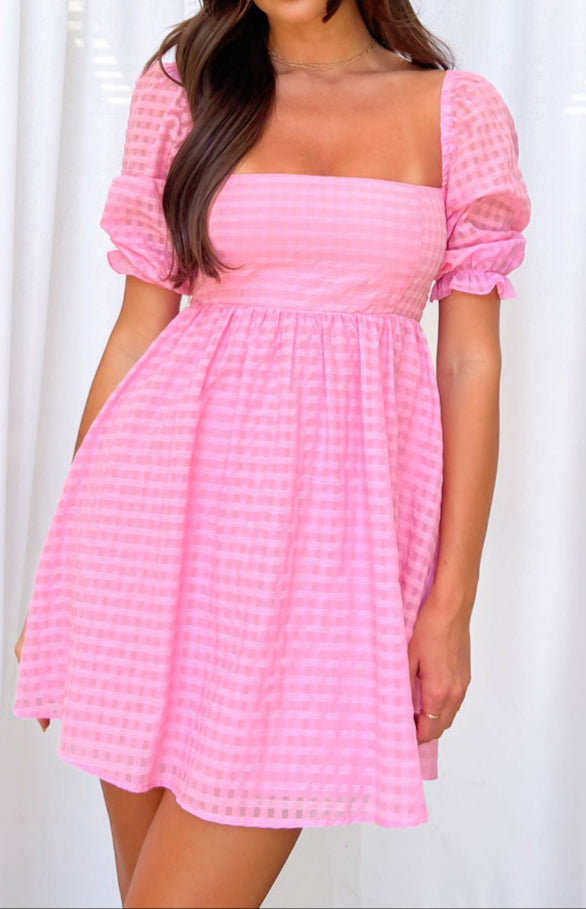 Rialta Pink Babydoll Mini Dress