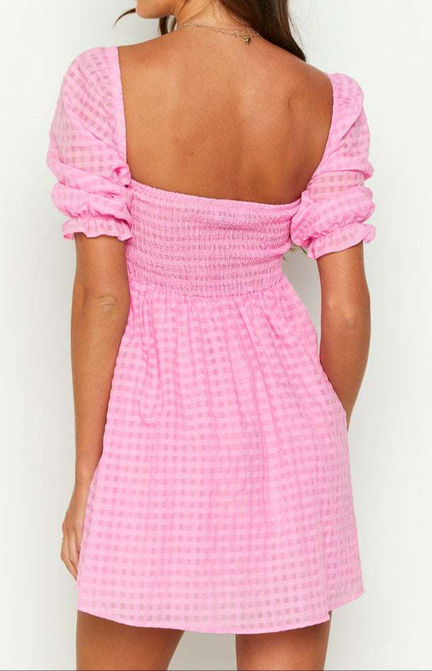 Rialta Pink Babydoll Mini Dress