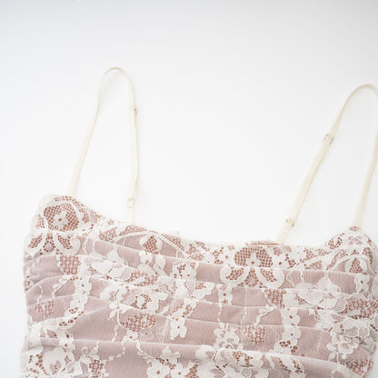 Ivory Lace Maxi Dress with Sheer Sleeves for Women - Giada