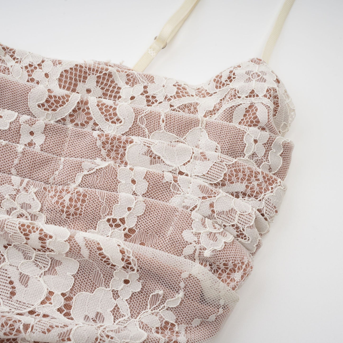 Ivory Lace Maxi Dress with Sheer Sleeves for Women - Giada