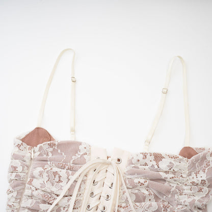 Ivory Lace Maxi Dress with Sheer Sleeves for Women - Giada