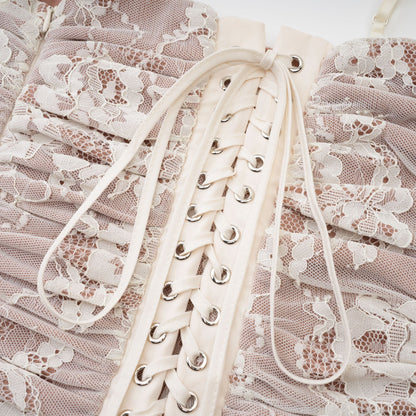 Ivory Lace Maxi Dress with Sheer Sleeves for Women - Giada