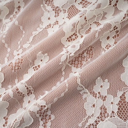 Ivory Lace Maxi Dress with Sheer Sleeves for Women - Giada