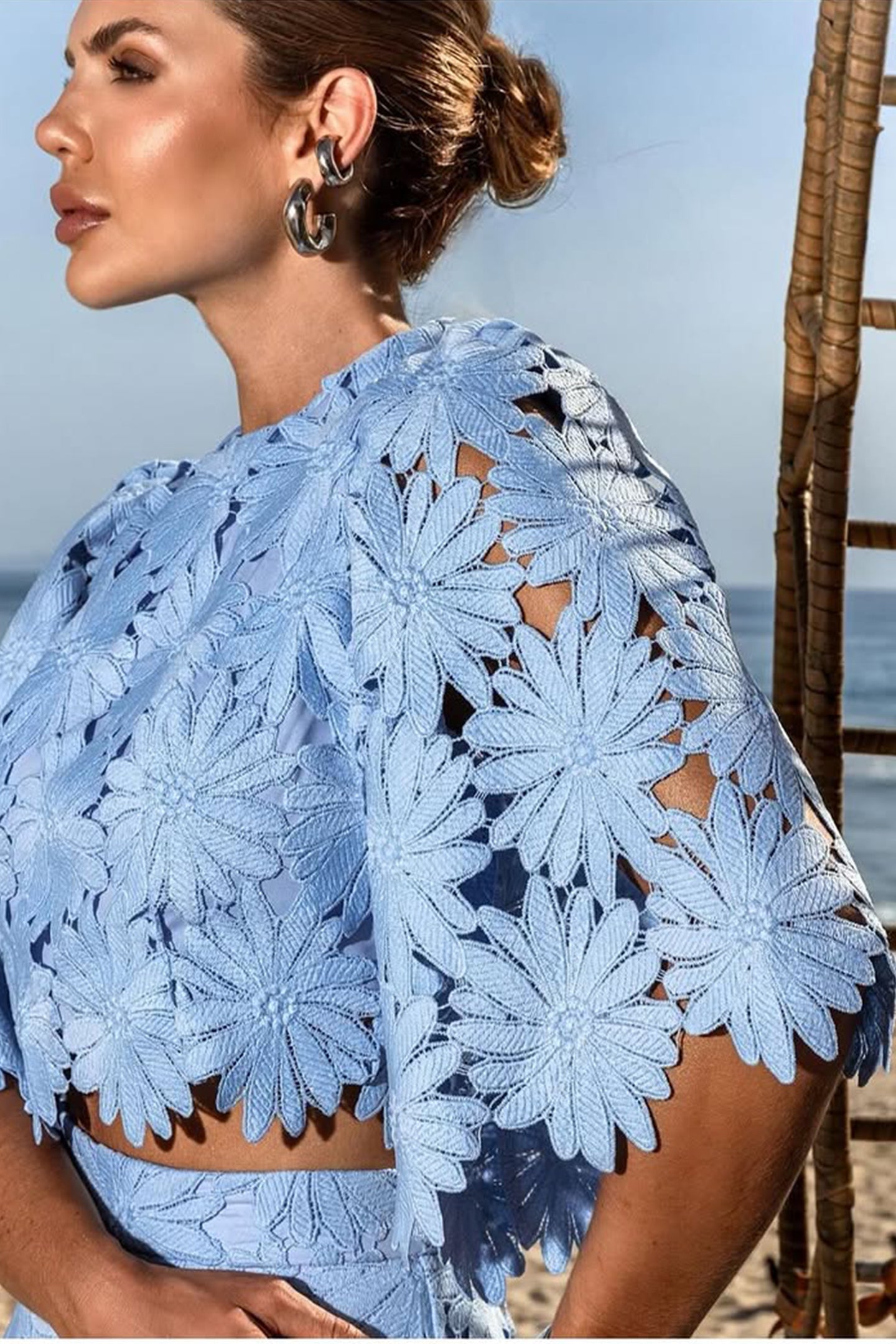 Lace Crop Top and Skirt Set for Women - Lea