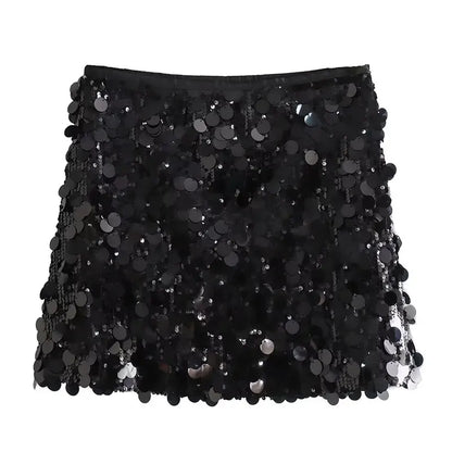 Women’s Glittery High-Waisted Skirt | Mini