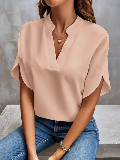 Women's V-Neck Short Sleeve Blouse | Casual