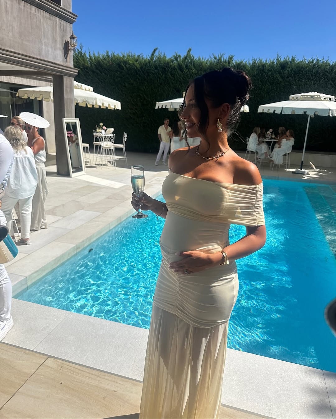 Maternity Maxi Dress with Sheer Skirt for Women - Nives