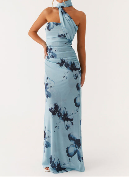 Carlotta Maxi Dress - Blue Black Floral