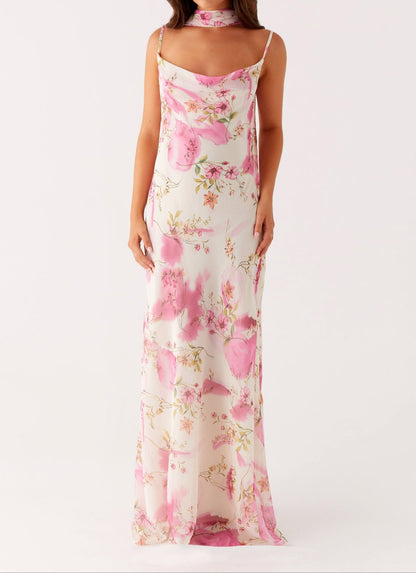 Orsola Maxi Dress - Ivory Floral Print