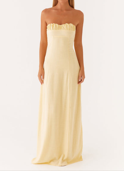 Jaquetta Linen Maxi Dress - Yellow