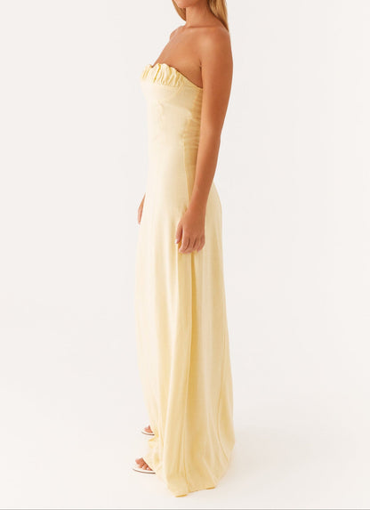Jaquetta Linen Maxi Dress - Yellow