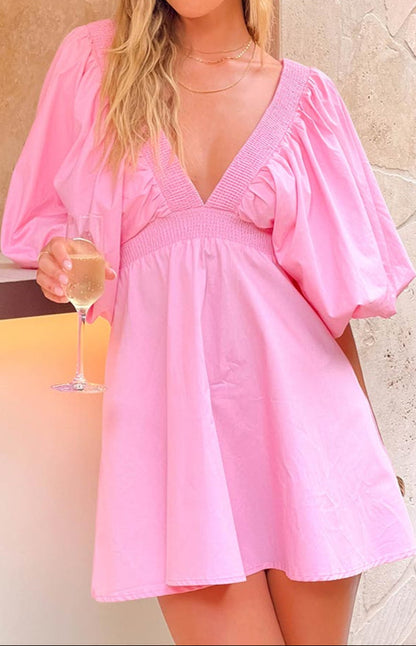 Chiarina Pink Short Sleeve Mini Dress