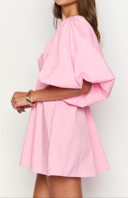 Chiarina Pink Short Sleeve Mini Dress